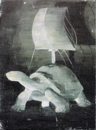 Festina Lente (Make haste slowly) Gravures & estampes intitulée "Festina Lente (Make…" par Vahid Danaiefar, Œuvre d'art originale, Monotype Monté sur Panneau…