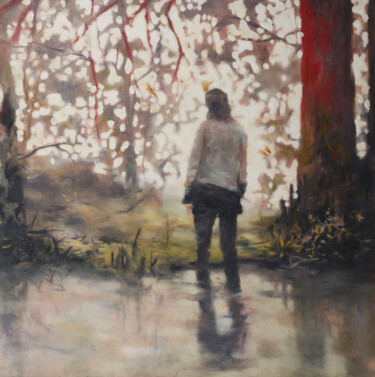 Peinture intitulée "Landing" par Wilfrid Moizan, Œuvre d'art originale, Huile Monté sur Carton