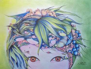 Disegno intitolato ""Natural intelligen…" da Caco Dian, Opera d'arte originale, Pastello