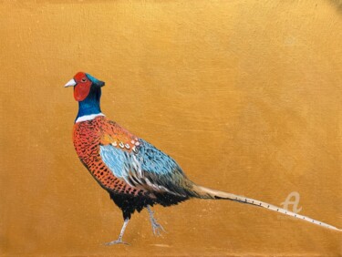 Take A Walk on the Wild Side ~ Pheasant Peinture intitulée "Take A Walk on the…" par Laure Bury, Œuvre d'art originale, Huile Monté sur Châssis en bois
