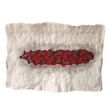 Painting titled "Afro" by Maria Opalinskaya, Original Artwork, Textile fiber Mounted on Wood Stretcher frame