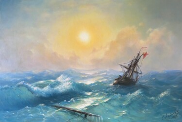 Storm at Sunset Картина под названием "Storm at Sunset" - Samvel Atasunts, Подлинное произведение искусства, Масло