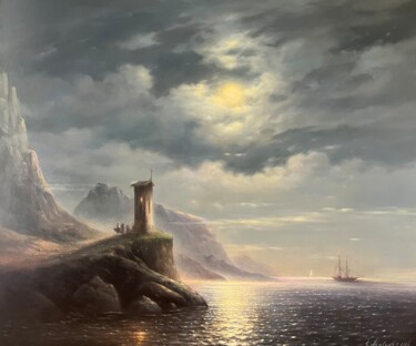 "Chapel by the Coast…" başlıklı Tablo Samvel Atasunts tarafından, Orijinal sanat, Petrol
