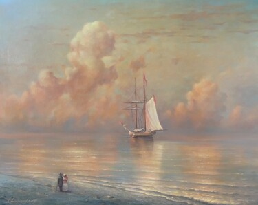Improvisation of Aivazovsky Painting titled "Improvisation of Ai…" by Samvel Atasunts, Original Artwork, Oil