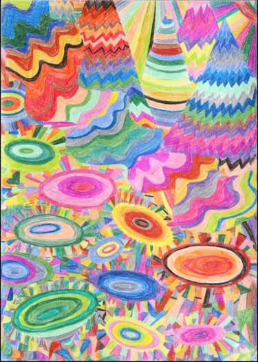 "Morning landscape" başlıklı Resim Irina Shumskaya tarafından, Orijinal sanat, Mum boya Karton üzerine monte edilmiş