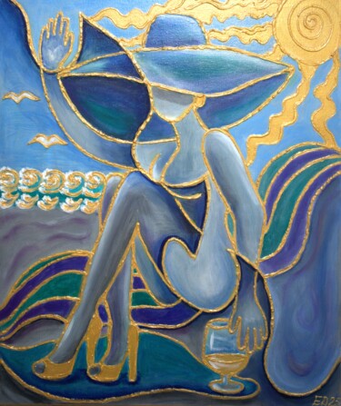 "Aperitivo al mare.…" başlıklı Tablo Elena Dunaeva tarafından, Orijinal sanat, Akrilik Ahşap Sedye çerçevesi üzerine monte e…