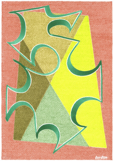 Drawing titled "Takashi" by Micha Weiss (der utan), Original Artwork, Marker Mounted on Wood Panel