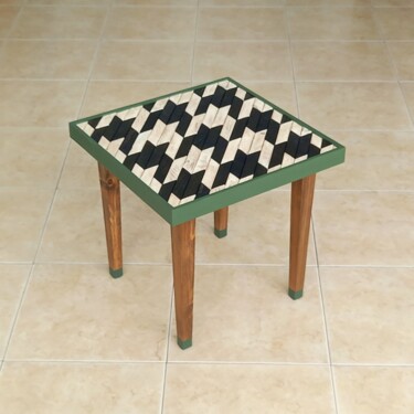 Design intitulée "Table pied de poule" par Jacopo Rossi, Œuvre d'art originale, Meuble