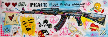 Peinture intitulée "Love is the weapon" par Jose Rivera, Œuvre d'art originale, Acrylique