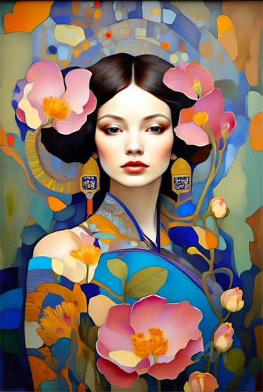 数字艺术 标题为“08-Fantasy  woman p…” 由Teresa Casas, 原创艺术品, AI生成的图像