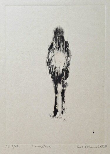 Εκτυπώσεις & Χαρακτικά με τίτλο "Templier EV 1/12" από Corinne Cesca, Αυθεντικά έργα τέχνης, Χαρακτικά σε λινόλαιο