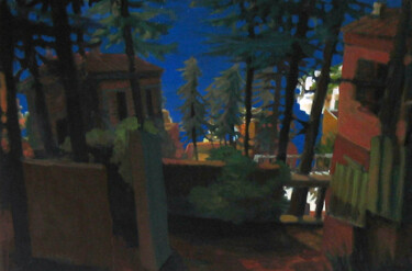 Картина под названием "vue sous les pins, 2" - Clement Bordet, Подлинное произведение искусства, Акрил