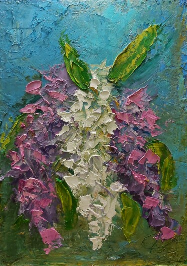 Pittura intitolato "ПЕРВАЯ СИРЕНЬ" da Alexey Smirnov (SAVART), Opera d'arte originale, Olio