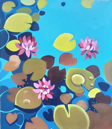 Schilderij getiteld "Сны о лете. Кувшинк…" door Anna Bogdanova, Origineel Kunstwerk, Acryl