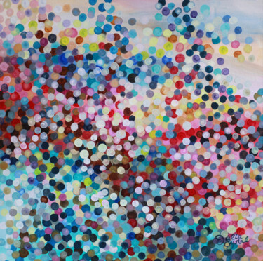 Happy moments of summer holidays. Bright abstraction. Картина под названием "Happy moments of su…" - Julia Crystal, Подлинное произведение искусства, Масло Установлен на Деревянн…