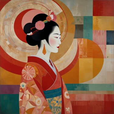 数字艺术 标题为“Echoes of a Geisha” 由Cronos, 原创艺术品, 数字油画