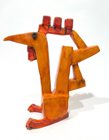 Scultura intitolato "Comedic Rooster" da Viktor Zuk, Opera d'arte originale, Ceramica