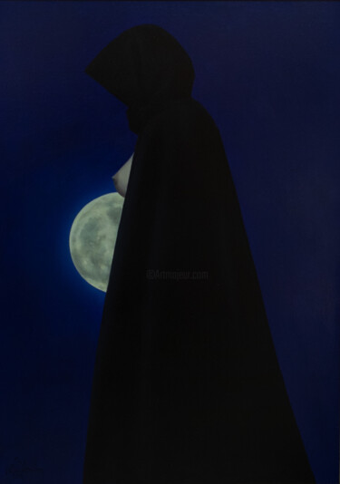 Painting titled "Die Astrologin" by Richard Grebien (Werner Haeberling), Original Artwork, Oil