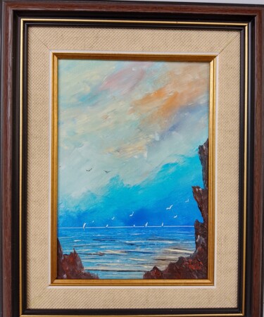 绘画 标题为“Seaside View with R…” 由Ivan Ivanov, 原创艺术品, 油 安装在其他刚性面板上
