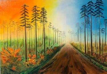 Forêt au crépuscule ou "Le murmure des arbres" 「Forêt au crépuscule…」というタイトルの絵画 Yolande Strauss Ruinet (Yola)によって, オリジナルのアートワーク, オイル