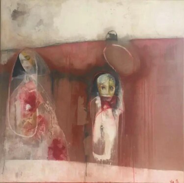 L'Ascension 绘画 标题为“L'Ascension” 由Virginie Michel, 原创艺术品, 丙烯 安装在木质担架架上
