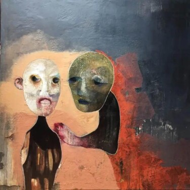 绘画 标题为“Retrouvailles” 由Virginie Michel, 原创艺术品, 丙烯 安装在木质担架架上