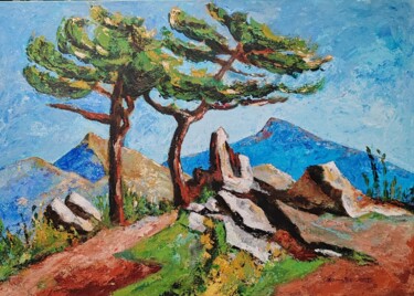 Les aiguilles de Bavella 绘画 标题为“Les aiguilles de Ba…” 由Marie Therese Combe, 原创艺术品, 丙烯 安装在木质担架架上