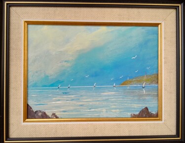 Painting titled "„Нос Галата“ Cape G…" by Ivan Ivanov, Original Artwork, Oil Mounted on Other rigid panel