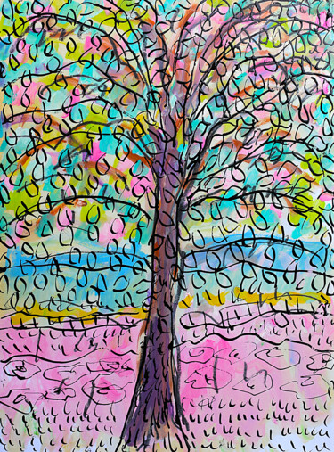 Pintura intitulada "Sympa tree" por Jean Mirre, Obras de arte originais, Óleo