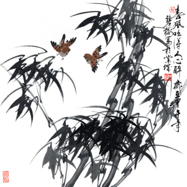 绘画 标题为“The Spring Breeze I…” 由Taobishu, 原创艺术品, 墨