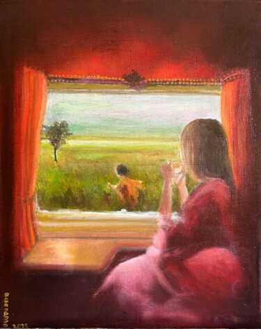 Painting titled "La danse insolite" by Lisbeth Buonanno, Original Artwork, Pigments Mounted on Wood Stretcher frame