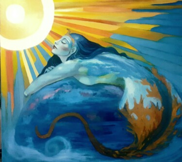 Painting titled "La Gran Quimera del…" by Delarivière, Original Artwork, Oil Mounted on Wood Stretcher frame