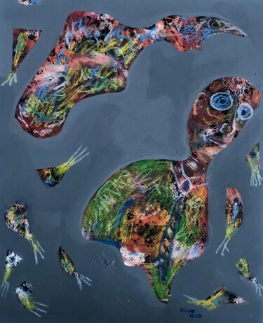 Parçalanmış Benlik 绘画 标题为“Parçalanmış Benlik” 由Ahmet Öcal, 原创艺术品, 丙烯