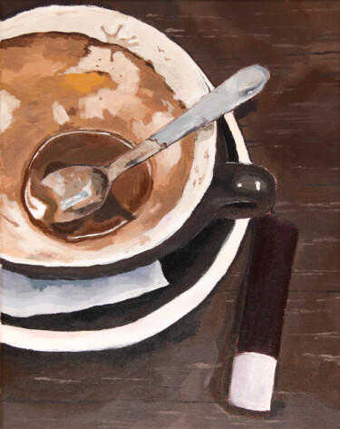 Coffee and lipstick Peinture intitulée "Coffee and lipstick" par Olga Strogonova, Œuvre d'art originale, Acrylique
