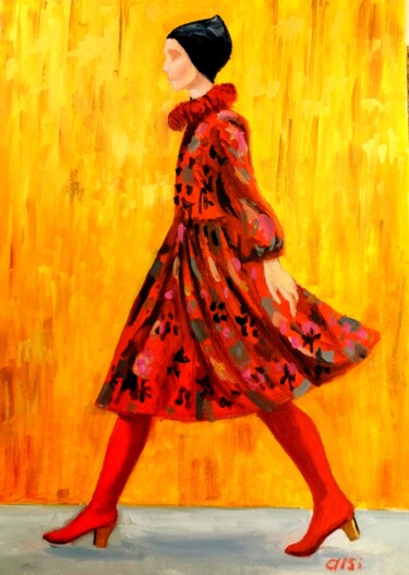 Vivid Style Fashionable Step 绘画 标题为“Vivid Style Fashion…” 由Larisa Sidorova (Alsi), 原创艺术品, 油