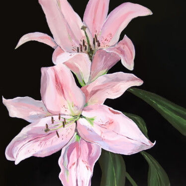 绘画 标题为“White lilies” 由Olga Strogonova, 原创艺术品, 丙烯