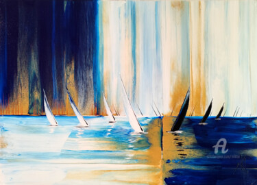 Night and day Regatta in blue and gold