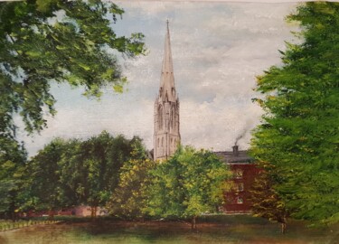 绘画 标题为“Armagh Cathedral” 由James Laughlin, 原创艺术品, 油