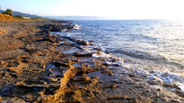 Rocky Shoreline in Warm Sunset Light Photography titled "Rocky Shoreline in…" by Sergei Gundorov, Original Artwork, Digital Photography