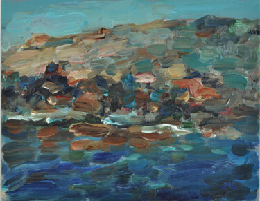 Marine landscape oil painting Картина под названием "Marine landscape oi…" - Marina Zubkova, Подлинное произведение искусства, Масло Установлен на картон