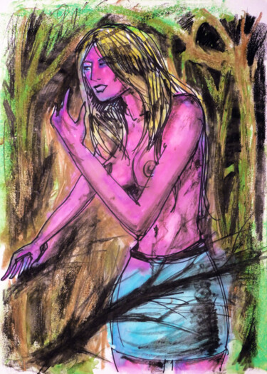 Tekening getiteld "Walpurgis." door Götz Wiedenroth, Origineel Kunstwerk, Was