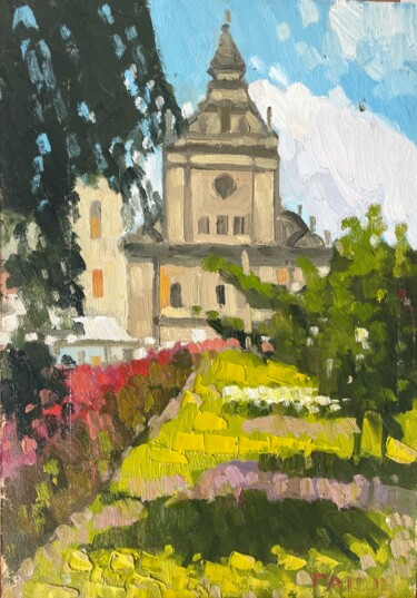 绘画 标题为“St. Andrew's Church” 由Igor Gapon, 原创艺术品, 油 安装在木板上