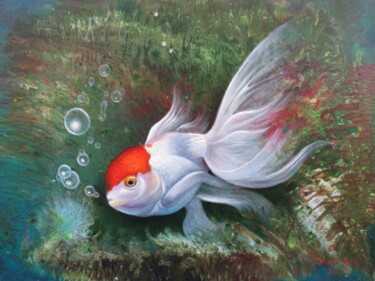 Grace of the Deep Ζωγραφική με τίτλο "Grace of the Deep" από Jihea Kim, Αυθεντικά έργα τέχνης, Λάδι Τοποθετήθηκε στο Ξύλινο φορείο σκελετό