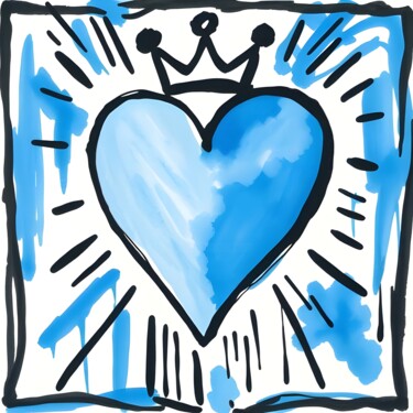 Prenten & gravures getiteld "Royal Blue Love" door Ivy Blue, Origineel Kunstwerk, Digitale afdruk
