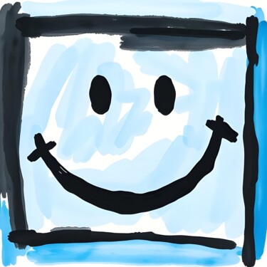 Blue-tiful Day Printmaking titled "Blue-tiful Day" by Ivy Blue, Original Artwork, Digital Print