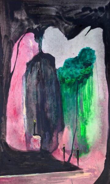 Ζωγραφική με τίτλο "Bored tourists expe…" από Milto Sideris, Αυθεντικά έργα τέχνης, Ακρυλικό