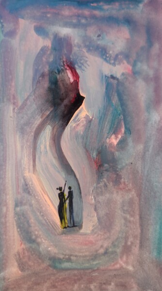 Ζωγραφική με τίτλο "Bored tourists expe…" από Milto Sideris, Αυθεντικά έργα τέχνης, Ακρυλικό