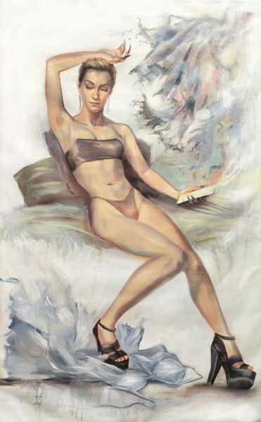 The Qween's new dress Pittura intitolato "The Qween's new dre…" da Irina Sergeyeva, Opera d'arte originale, Olio