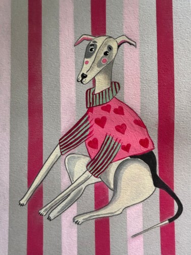 "Greyhound portrait" başlıklı Tablo Elena Koroleva tarafından, Orijinal sanat, Akrilik