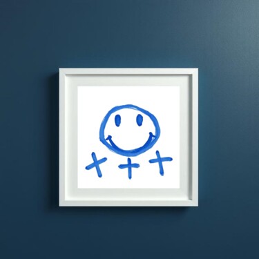 "Blue with Crosses" başlıklı Baskıresim Ivy Blue tarafından, Orijinal sanat, Dijital baskı